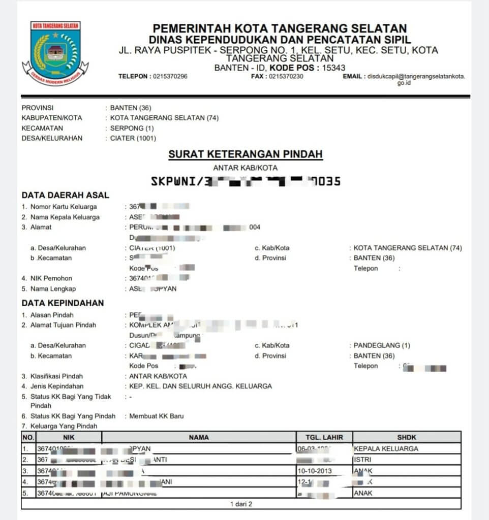 Surat Keterangan Pindah WNI