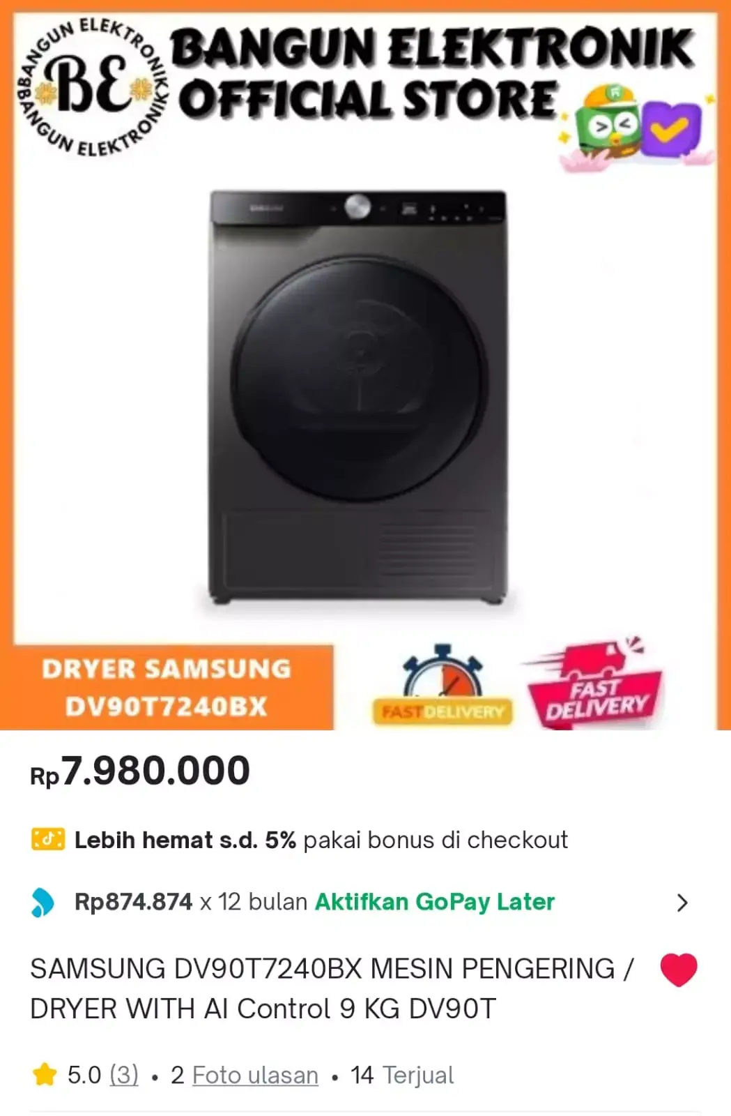 mesin pengering samsung